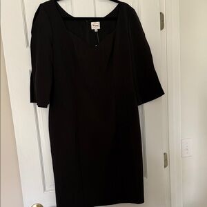Dress Barn Black Long Sleeve V-Neck Sheath Dress